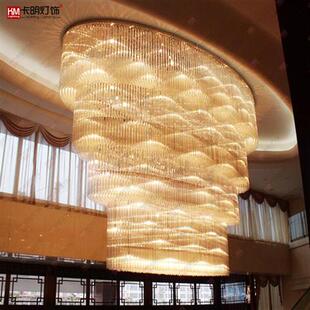 定制会所大吊灯酒店办公大楼大厅圆形宾馆饭店大堂大型奢华水晶灯
