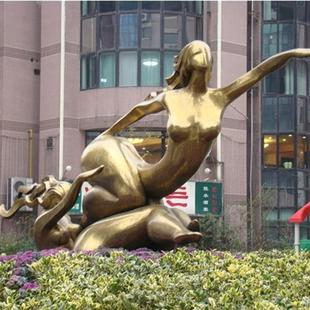 不锈钢水浪花镜面雕塑创意抽象海洋公园广场水池景观大型户外摆件