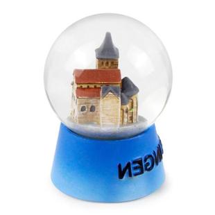 雪花球厂家手工雕刻带雪花亮片景区特色纪念品树脂雪花球