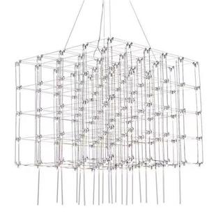 酒店大堂不锈钢光立方吊灯满天星售楼部沙盘复式 别墅定制工程灯