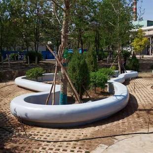 玻璃钢长条座椅户外花坛树池商场休闲坐凳创意公园林景观造型椅子