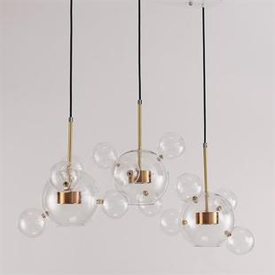 厂家直供圆形玻璃球吊灯卧室餐桌客厅灯优质铁艺玻璃吊灯