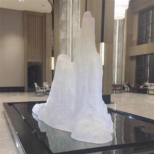 轻奢铂晶透明树脂假山雕塑酒店大堂玄关别墅艺术装 饰大型摆件