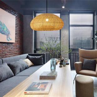 竹编吊灯年新款 客厅餐厅卧室书房茶室阳台创意竹艺灯民宿灯具