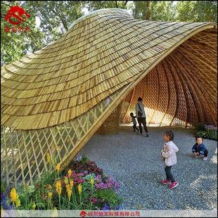 大型竹编亭美陈室外竹艺景观公司公园景区藤编空间艺术定制厂家