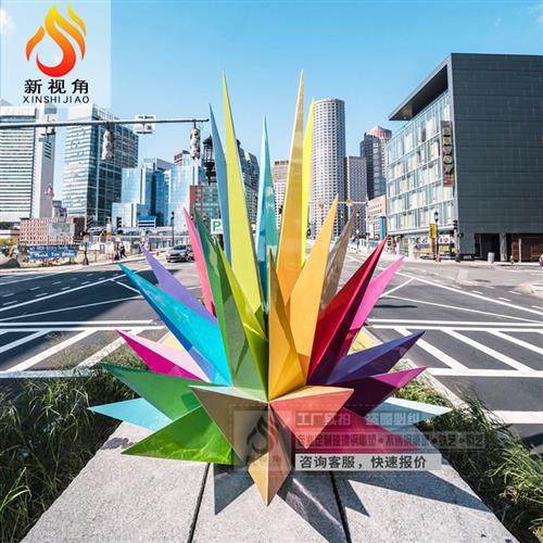 玻璃钢户外美陈雕塑定制大型几何动物城市园林景观商场装饰摆件