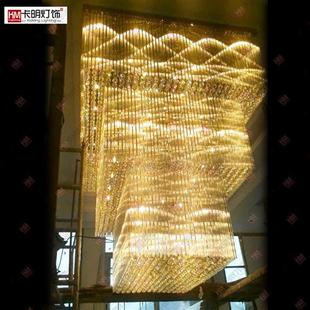 现代豪华别墅大吊灯复式 楼客厅楼梯灯长水晶吊灯酒店工程大厅灯