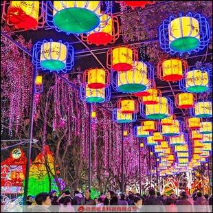 室外走廊防水亮化彩灯美陈装 扮挂灯景区商场节日庆典灯展 饰氛围装