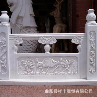 厂家定制石栏板汉白玉大理石花岗岩多种样式 河道护栏拱桥石雕栏杆