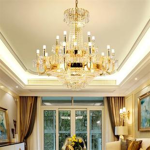 楼梯灯长吊灯客厅复式 吊灯旋转轻奢水晶吊灯现代简约 楼大吊灯欧式