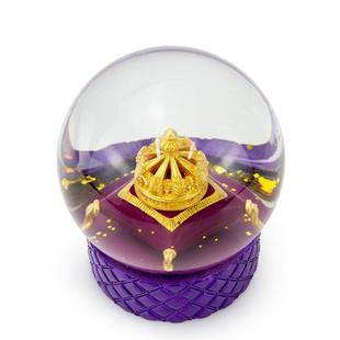 皇冠玻璃雪花球电镀创意轻奢珠宝礼品树脂玻璃圣诞水晶球水球雪球