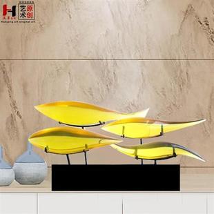 透明雕塑艺术品酒店工艺品仿琉璃透明创意家居饰品抽象桌面摆件