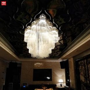 售楼部沙盘大型水晶灯宾馆前台大厅吊灯酒店会所工程灯具厂家