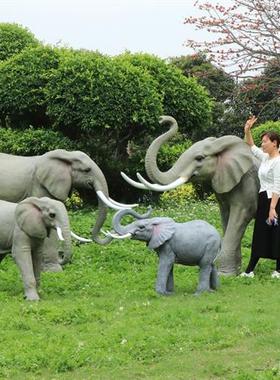 玻璃钢仿真大象骆驼河马雕塑户外园林景观大型动物摆件公园装饰品