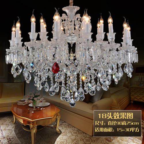 欧式水晶灯客厅吊灯美式蜡烛卧室餐厅灯简欧创意别墅工程大灯