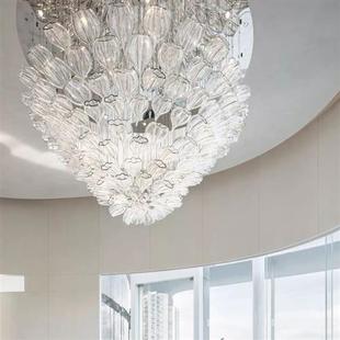 北欧创意售楼部沙盘区异形玻璃工程吊灯酒店会所大堂前台艺术灯