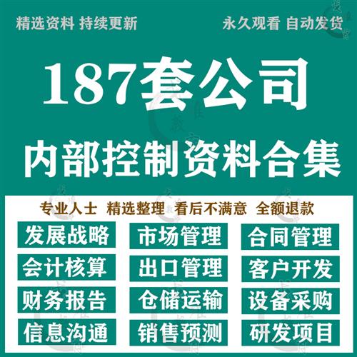 公司内部控制管理制度B资料企业风险审批权限流程内控手册审计财