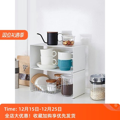 懒地日式简约铁艺厨房置物架台面调料架橱柜分层架木质整理架子