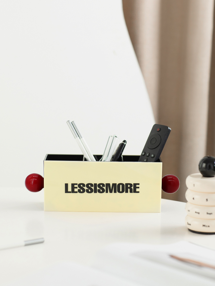 懒地多功能收纳盒桌面摆件北欧简约笔筒遥控器杂物收纳文具整理盒