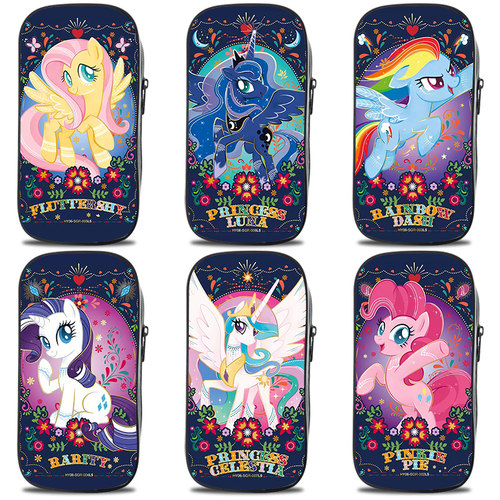 云宝碧琪帆布多功能笔袋小马宝莉全员My Little Pony女孩子国风复古ins文具盒初中生小学生铅笔袋流行收纳盒