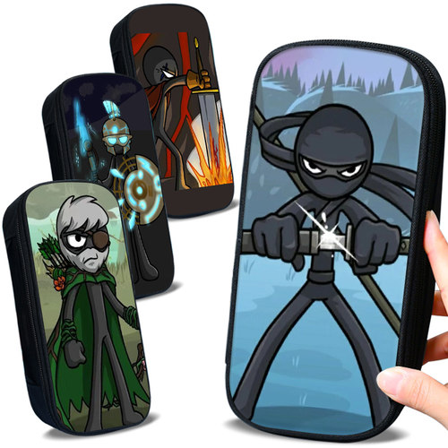 剑士西福斯笔袋大容量铅笔盒火柴人大战文具盒帆布文具袋矛士初中