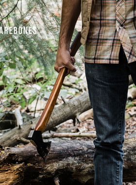 BAREBONES北邦户外营地伐木斧野营碳钢开山斧山核桃手柄劈柴工具