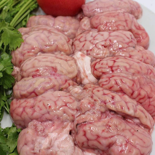 羊脑新鲜清真羊脑包邮新鲜冷冻羊脑髓脑花鲜羊脑真空生羊脑3斤装