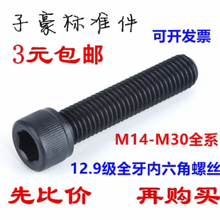 110 12.9级全牙内六角螺丝M14M16M18M20M24M27M30 100 200