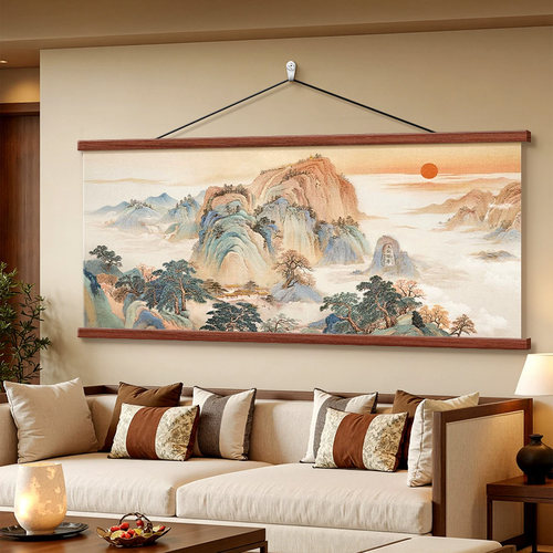 五岳独尊挂画新中式客厅装饰画