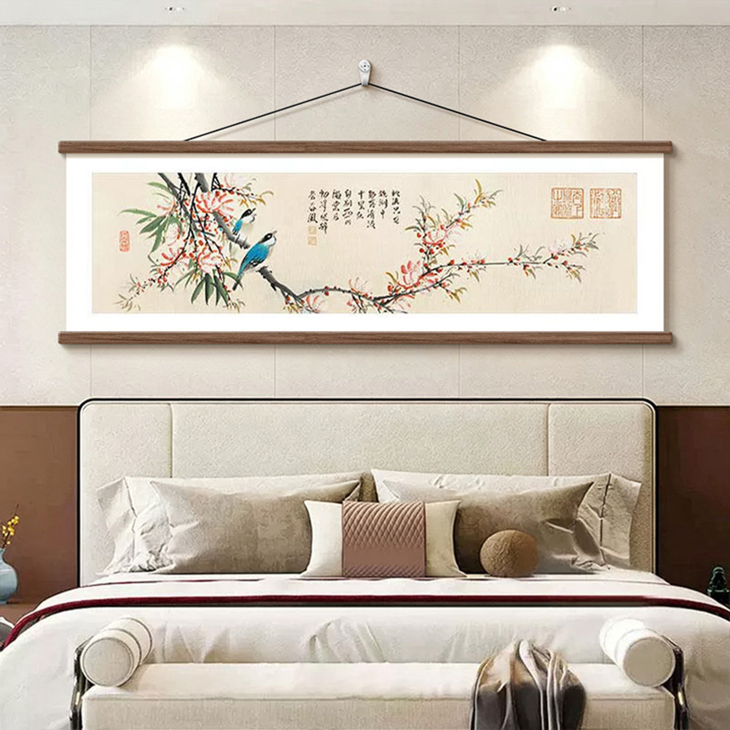 新中式花鸟图卧室装饰画图片