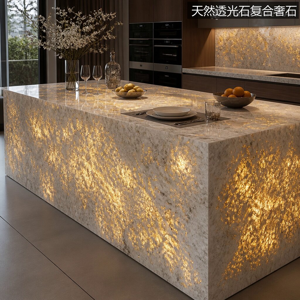 豪华发光岛台吧台餐桌定制
