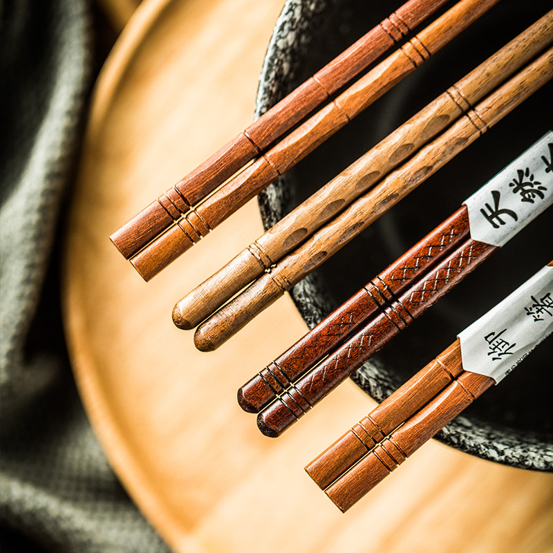 日式实木筷子长公筷尖头防滑复古木筷单双家用耐高温餐厅餐筷套装,餐饮具,筷子,淘宝优惠券,粉丝福利购,淘宝优惠卷