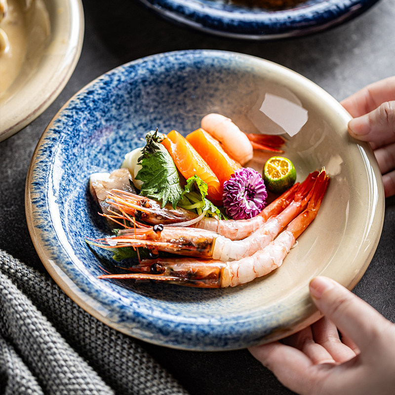 2025新款日式料理盘刺身盘高颜值陶瓷西餐菜盘鱼盘汤盘好看的盘子