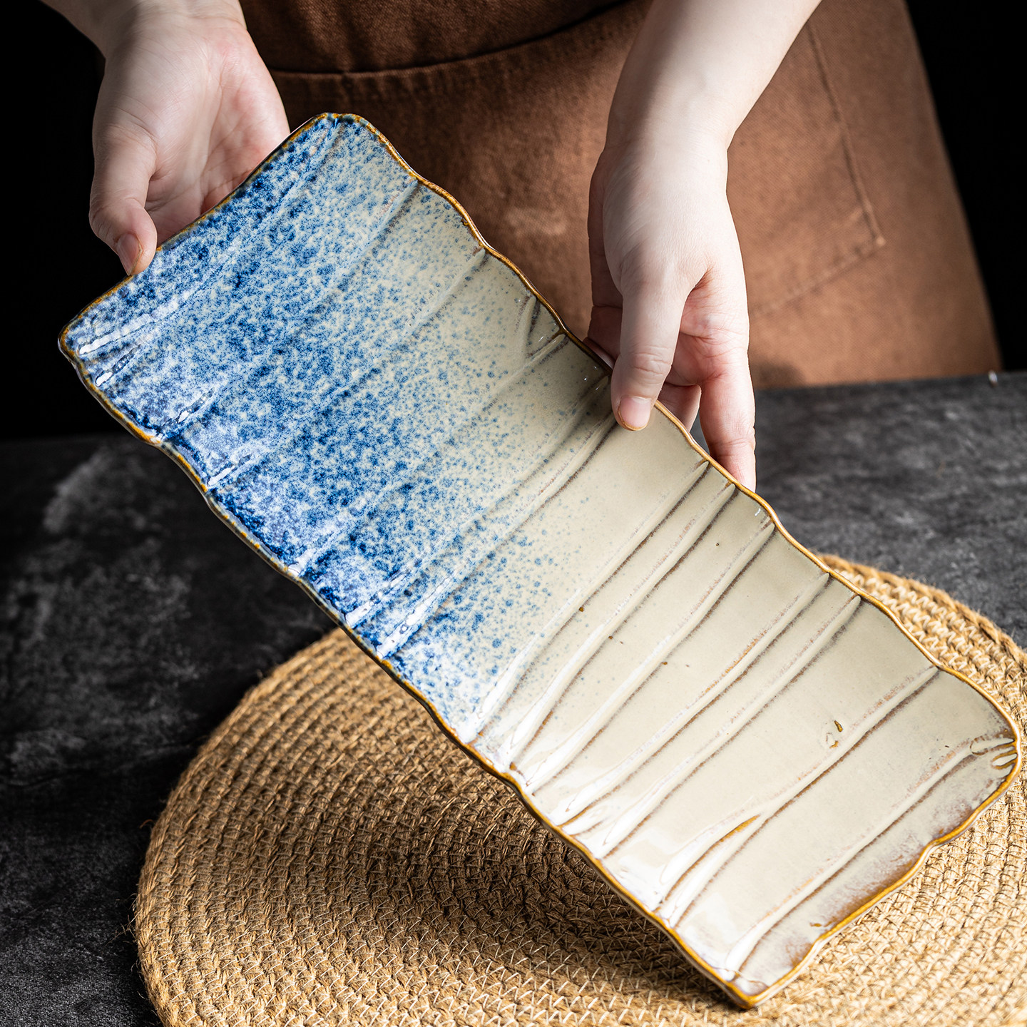 日式寿司盘高级感刺身盘料理盘商用专用高颜值陶瓷盘菜盘展示盘