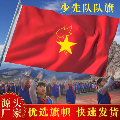 大队旗中队旗小队旗标准少先队队旗2号3号4号手持摇挥旗杆少年先锋队春亚纺布料中学队旗小学少先队员定制
