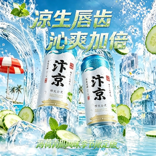 汴京薄荷青瓜味啤酒精酿啤酒小麦白啤全麦8度爽口清新夏季降温饮