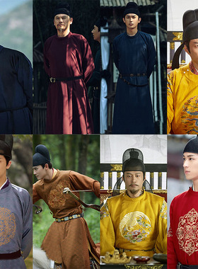 影视古装李治李世民李隆基宽松唐朝圆领男士皇帝服龙袍大臣演出服