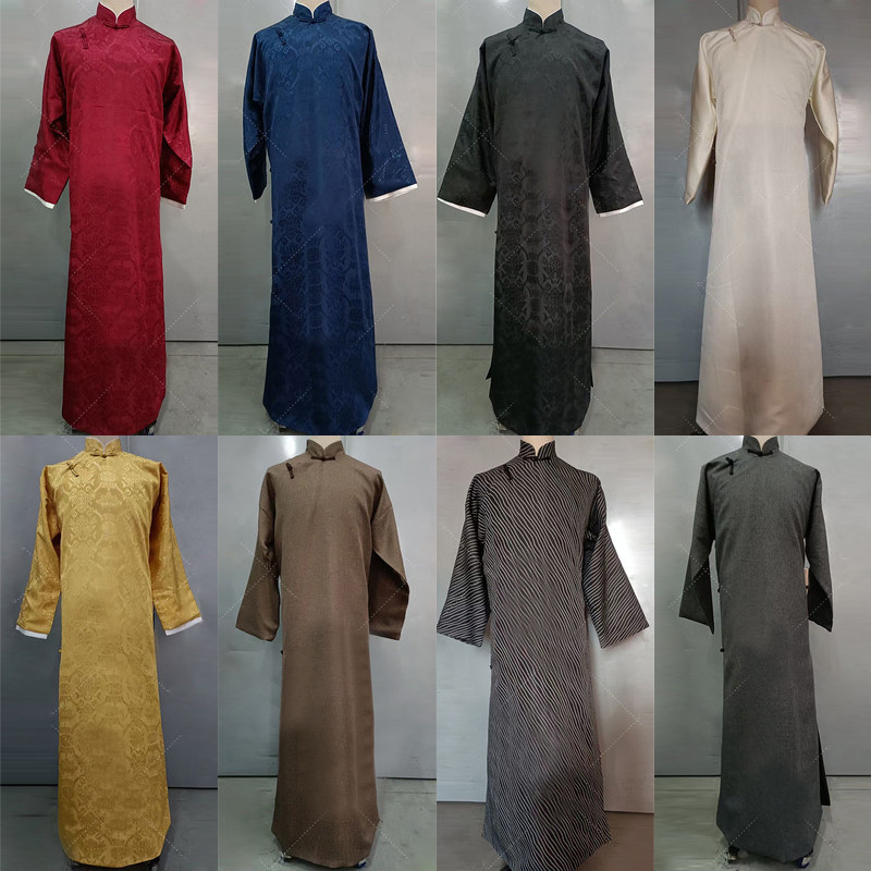 长衫男民国男装大褂长袍马褂中式相声服棉麻唐装中国风婚礼伴郎服