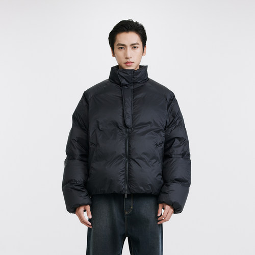 DIMC黑色插肩袖短款羽绒服