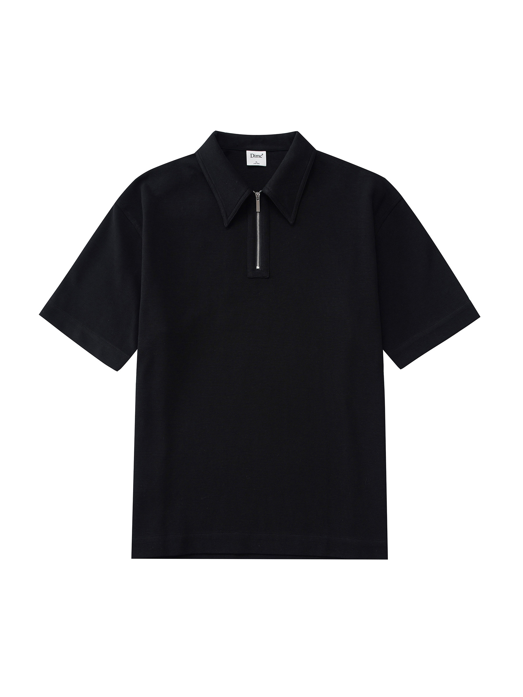DIMC BLEND TEXTURE TEXTURE METAL ZIPPER SHORT SLEEVE POLO SHIRT SPRING AND SUMMER NEW SIMPLE CASUAL MENS TOP