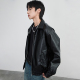 DIMC分割解构肌理PU皮衣 宽松秋冬黑色褐色新款 翻领男夹克外套