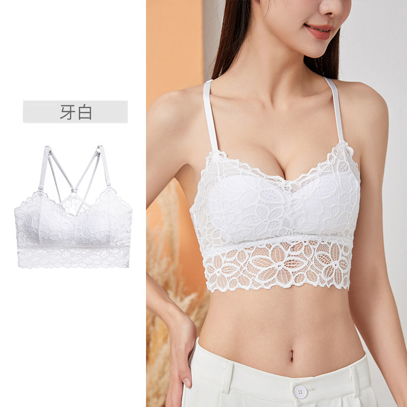 抹胸内衣女防走光打底上衣裹胸式短款美背性感蕾丝聚拢