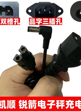 君凯顺 锐箭衡器防水电子秤双孔双槽计价秤三孔圆孔电源线充电器