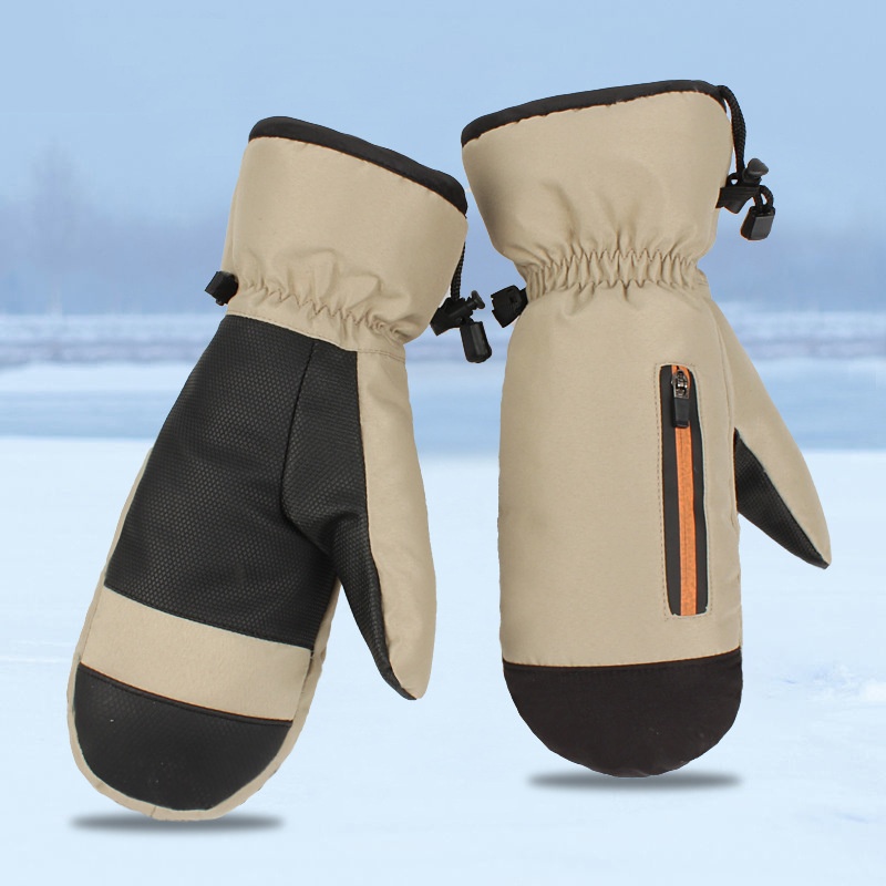 冬天滑雪手套男女连指闷子卡袋包防水加厚绒登山骑行摩托车外贸新