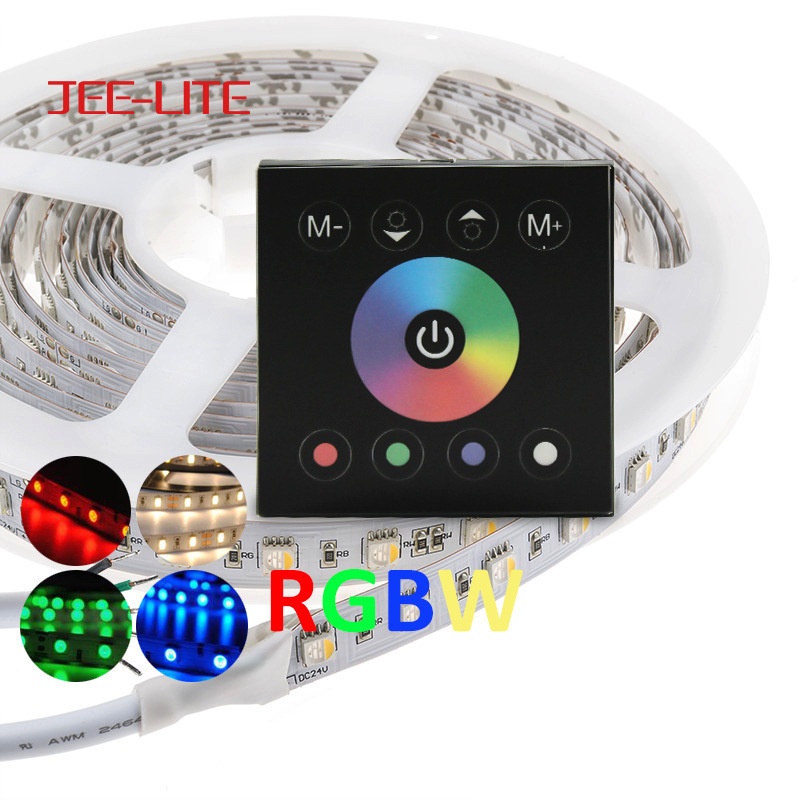 厂家供应LED灯带灯条全彩RGBW面板触摸控制器欧规86玻璃墙控