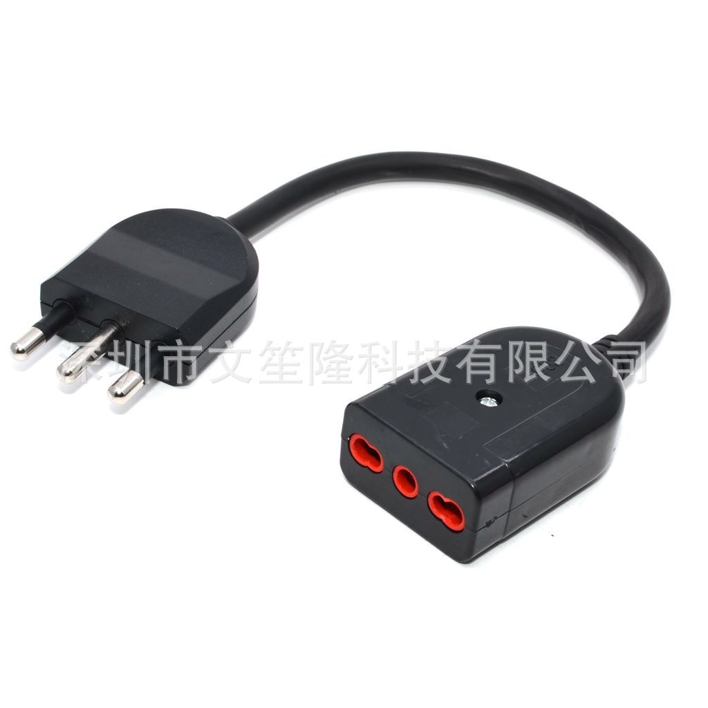 意大利16A插头母座电源延长线2米 1.5平方适用各类电器公母对接