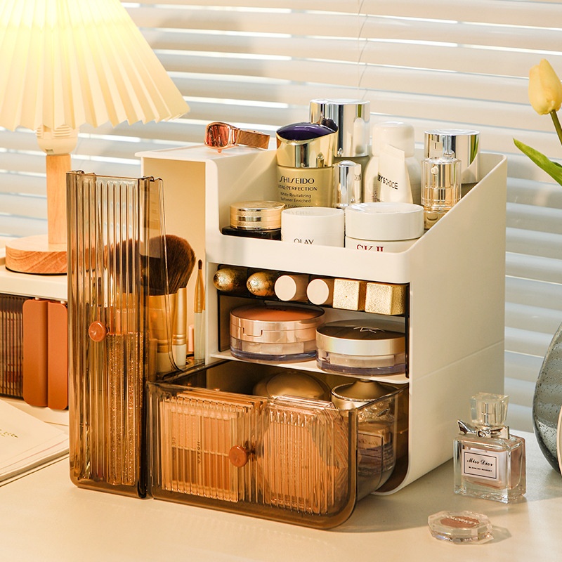 严选淘宝渠道专享轻奢风化妆品置物架口红收纳盒桌面化妆品收纳盒