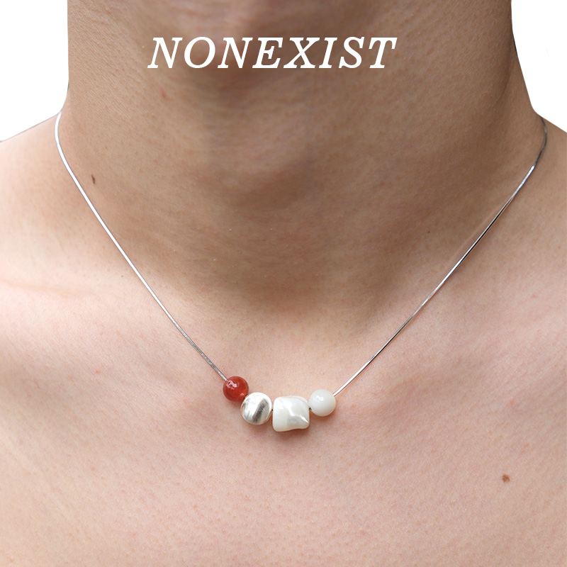 NONEXIST简约素珠纯银项链