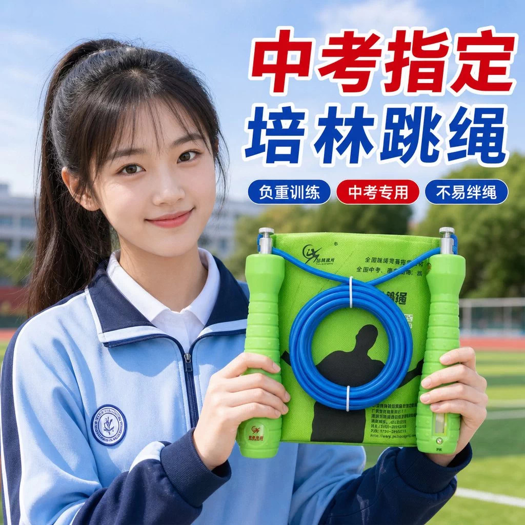 培林中考专用跳绳计时计数中小学生体育考试轴承专业比赛钢丝跳绳