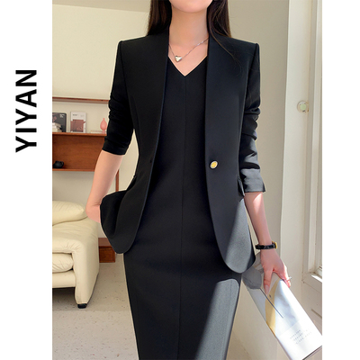 女士衣服2025秋季新款洋气时尚黑色连衣裙套装优雅高端轻奢职业装
